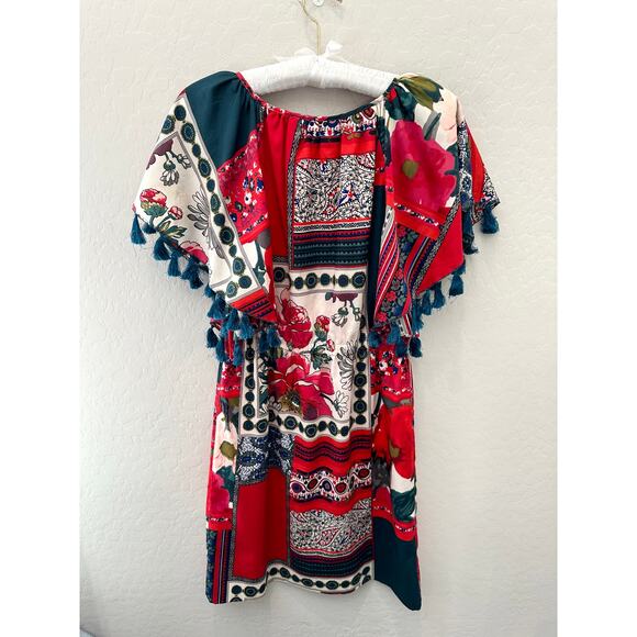 ANTHROPOLOGIE | Vanessa Virginia Tassel Patchwork Peasant Dress | Size XS - Picture 5 of 9
